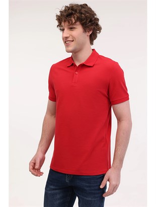 KinetixMB PAM 12SN328 6FX Kırmızı Erkek Polo Yaka Kısa Kol T-Shirt
