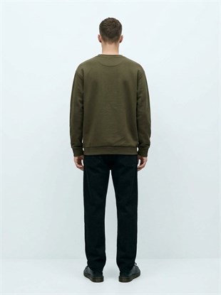 Ltb HOMECE Regular Fit Sign Baskılı Bisiklet Yaka Siyah Sweatshırt