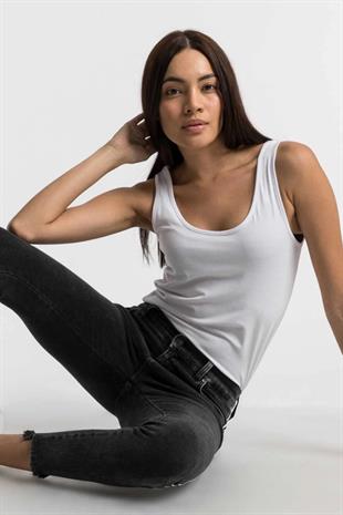 Ltb LONIA WHITE STRIPED BLACK ROUTE Kadın Skinny Jean Pantolon