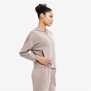 Lescon Kadın Fermuarlı Kapüşonlu Sweatshirt 26N-2101