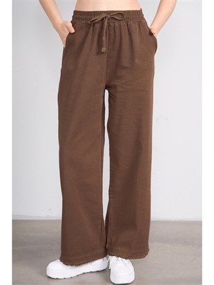 Volumex Beli Lastikli Boru Paça Gabardin Kadın Pantolon