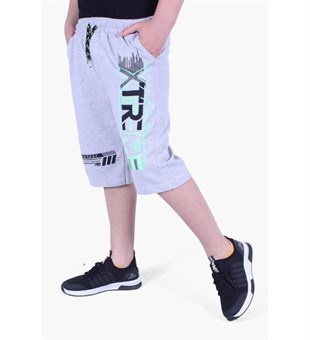 Xtreme Yazı Baskılı Yüksek Bel Erkek Çocuk Kapri Şort