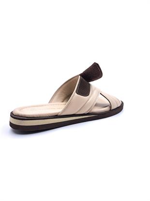 Hammer Jack Ravello Hafif Tasarım Konfor Hakiki Deri Cırtlı Bej Erkek Terlik