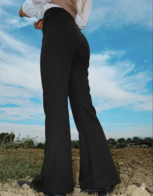 VOLUMEX Zımba Detaylı Suet Pantolon