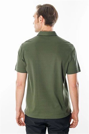 Kinetix MB PAM 12SN328 6FX Haki Erkek Polo Yaka Kısa Kol T-Shirt