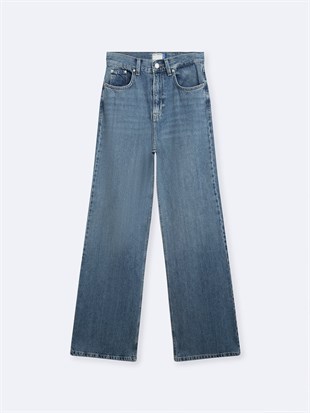 Ltb Vıonne HIGH LORWEN Geniş Paça Yüksek Bel Light indigo Jean Pantolon