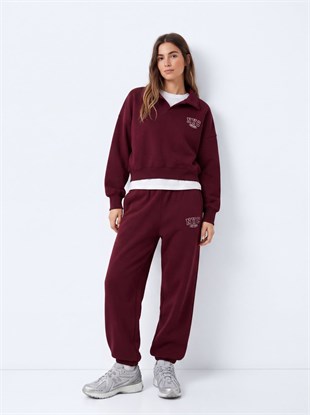 Ltb ZOKOFA Relaxed Fit Yaka Detaylı Yazı Baskılı Lacivert Sweatshırt