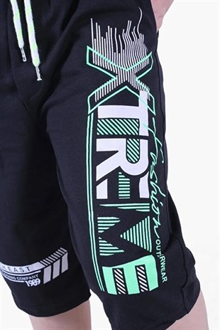 Xtreme Yazı Baskılı Yüksek Bel Siysh Erkek Çocuk Kapri Şort