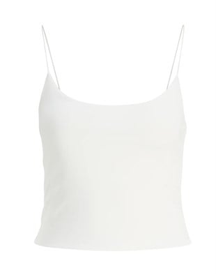 Jack & Jones JXVERONA CROPPED SINGLET JRS RT Beyaz İp Askı Atlet