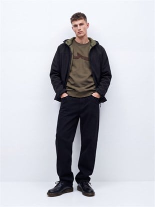 Ltb HOMECE Regular Fit Sign Baskılı Bisiklet Yaka Siyah Sweatshırt