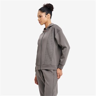 Lescon Kadın Fermuarlı Kapüşonlu Sweatshirt 26N-2134