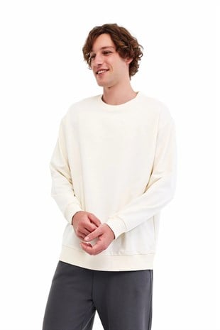 Lumberjack 5W MB SN75 C NECK SW 5PR BEJ Erkek Sweatshırt