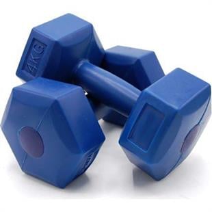 CAN SPORT Dambıl Seti 4 Kg X 2 Adet 8 Kg Köşeli Mavi Plastik Ağırlık seti
