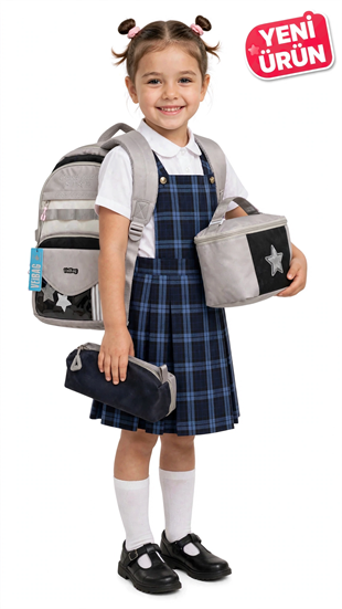 VEIBAG Fame İlkokul Okul Çantası 3lü Set - Beslenme Çantalı Ve Kalemlikli Sırt Çantası 12045