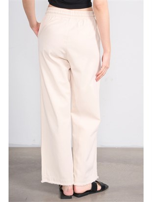 Volumex Beli Lastikli Boru Paça Gabardin Kadın Pantolon