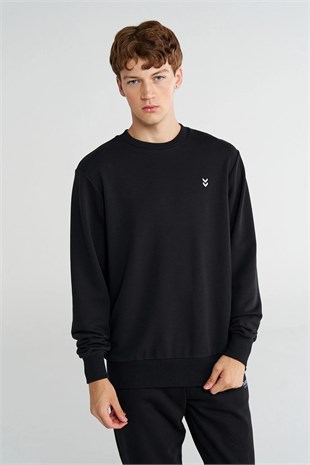 hummel T-Pulse Male Co Regular Crew Neck Siyah Erkek Sweatshirt 922442-2001