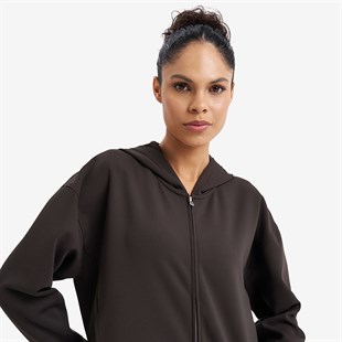 Lescon Kadın Fermuarlı Kapüşonlu Sweatshirt 26N-2105