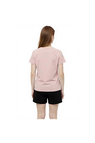 Lumberjack WL Wb C Neck 11CT122 5FX Kadın Açık Pembe Kısa Kol T-Shirt