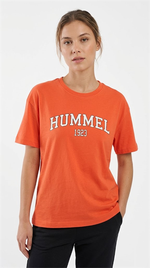 Hummel Sandalo Kadın Turuncu Yuvarlak Yaka T-shirt