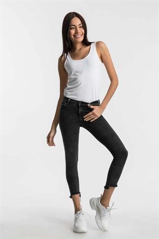 Ltb LONIA WHITE STRIPED BLACK ROUTE Kadın Skinny Jean Pantolon