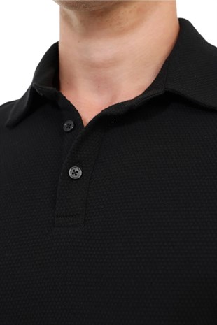 Kinetix MB LEGATO 12BS501 6FX Siyah Erkek Polo Yaka Kısa Kol T-Shirt