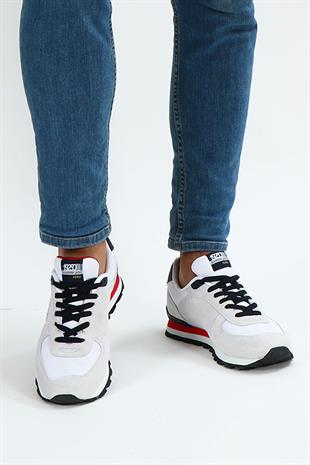 Hammer Jack Peru Hakiki Deri Kirli Beyaz-Kırmızı Erkek Ayakkabı 10119250-M