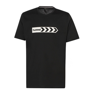 HUMMEL ARMIN COTON  BASIC  LOGO T-SHIRT S/S SİYAH BASKILI T-SHIRT