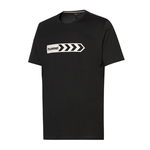 HUMMEL ARMIN COTON  BASIC  LOGO T-SHIRT S/S SİYAH BASKILI T-SHIRT