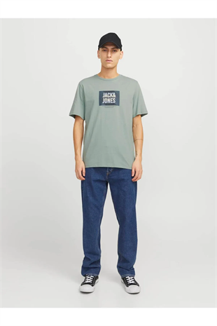 Jack & Jones Erkek Lacivert Jjhudson Tee Ss Crew Neck Ln T-shirt 12268477