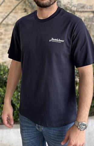 Jack&Jones Jjbeau Tee Ss Frontprınt Crew Neck Ln Erkek T-Shirt