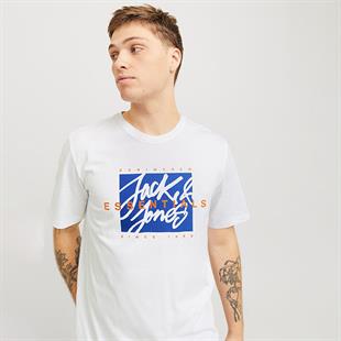 JACK&JONES JJCOLTON TEE SS CREW NECK LN SIFIR YAKA BASKILI T-SHIRT