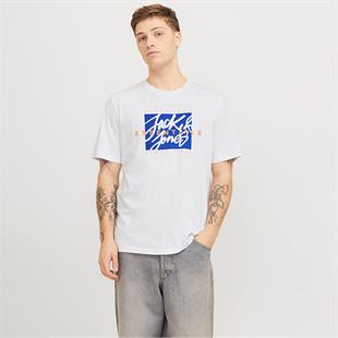 JACK&JONES JJCOLTON TEE SS CREW NECK LN SIFIR YAKA BASKILI T-SHIRT