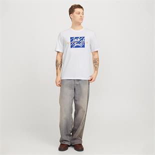 JACK&JONES JJCOLTON TEE SS CREW NECK LN SIFIR YAKA BASKILI T-SHIRT