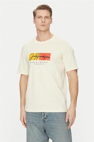 JACK&JONES JORFREDERIKSBERG BOX SCRIPT TEE SS CN LN SIFIR YAKA T-SHIRT