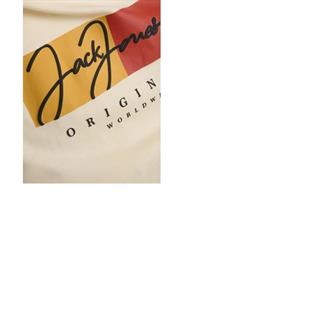 JACK&JONES JORFREDERIKSBERG BOX SCRIPT TEE SS CN LN SIFIR YAKA T-SHIRT