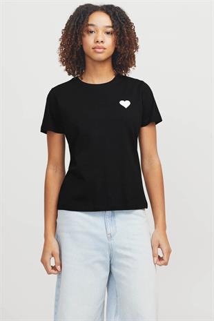 Jjxx JXCARLY REG FIT SS TEE JR Siyah Kadın Kısa Kol T-Shirt