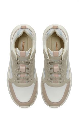 Kinetix  LINDSEY PU W 5PR Ekru Kadın Comfort Sneaker Spor Ayakkabı