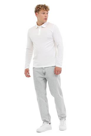 Kinetix MB SN329 UKOL POLO 5PR Erkek Beyaz Uzun Kol T-Shirt 102024513