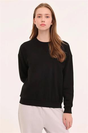 Kinetix WB C NECK 16SN82 4PR Siyah Kadın Sweatshirt 101783956