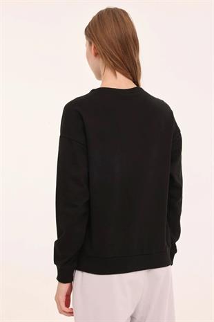 Kinetix WB C NECK 16SN82 4PR Siyah Kadın Sweatshirt 101783956