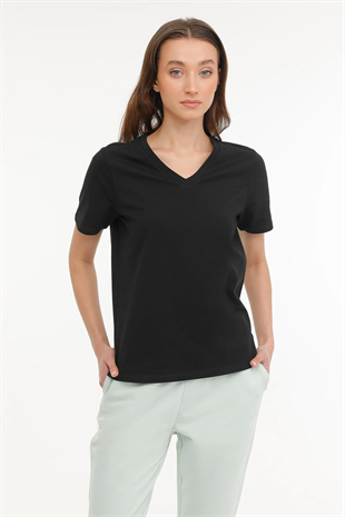 Kinetix WB V NECK 11SN227 4FX Kadın Kısa Kol T-Shirt 101496900