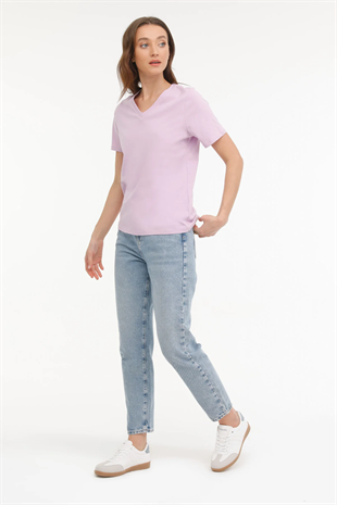 Kinetix WB V NECK 11SN227 4FX Kadın Kısa Kol T-Shirt 101496900