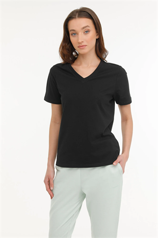 Kinetix WB V NECK 11SN227 4FX Kadın Kısa Kol T-Shirt 101496900