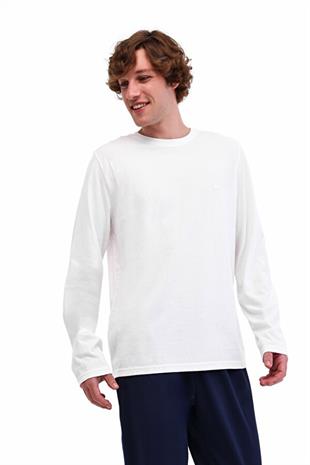 Lumberjack LOEN 14LJK-130-33 5PR  Erkek Beyaz Uzun Kol T-Shirt 102025427