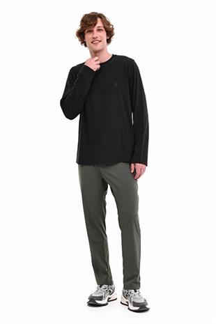 Lumberjack LOEN 14LJK-130-33 5PR  Erkek Siyah Uzun Kol T-Shirt 102025429