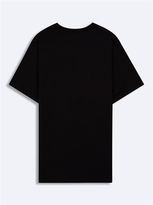 LTB FEDERA Erkek Kısa Kollu Sıfır Yaka Sloganlı Siyah T-shirt 1225842956089