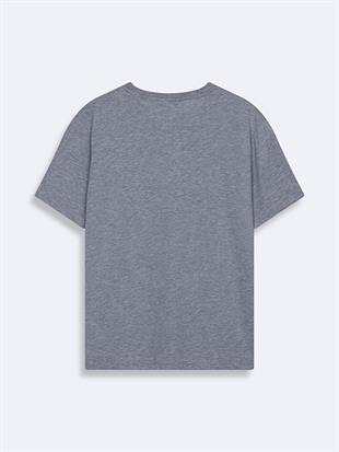 Ltb Jamabe Gri Erkek Sıfır Yaka Kısa Kol T-Shirt 1225841866089203