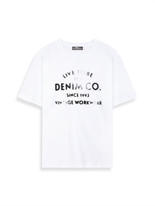 Ltb LAYORE Logolu  sloganlı  Kısa Kollu T-Shirt 1225801156089