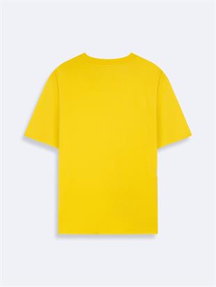 Ltb LEBOSA Erkek Sıfır Yaka Kısa Kol Sarı T-Shirt 1225842896089