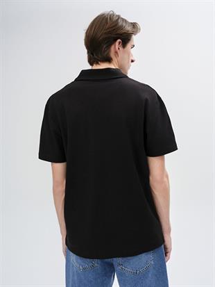 Ltb Lobode Siyah Erkek Polo Yaka Kısa Kol Regular T-Shirt 1225842386089200